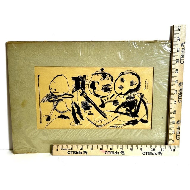Rod MacKillop Signed Abstract Figurative Ink Drawings, Set of 3, 1965 For Sale - Image 9 of 12