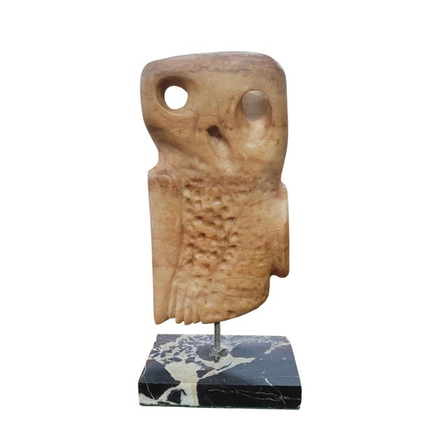 Mid Century Modern Stone Owl Sculpture For Sale - Image 9 of 9