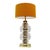 Pair of table lamps made with a rectangular brass structure and blown Murano glass pieces. Every piece design of LA Studio...