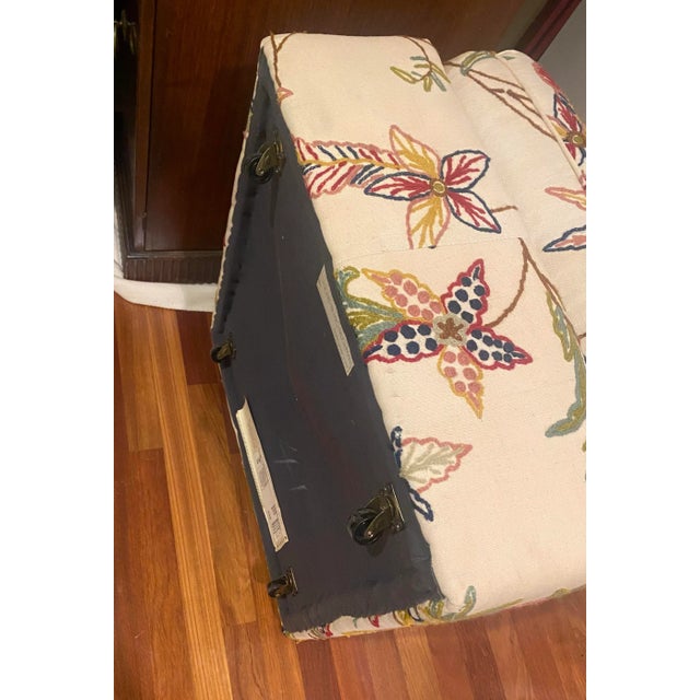 1970s Milo Baughman for Thayer Coggin Hand Embroidered Ottomans - A Pair For Sale - Image 12 of 12
