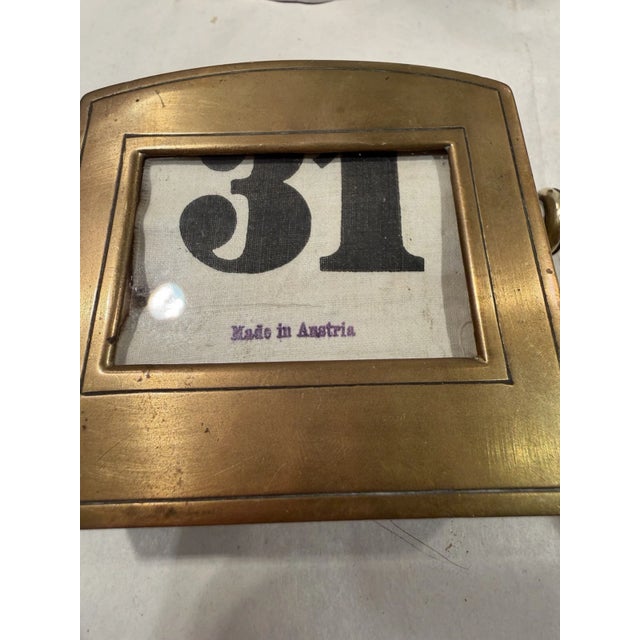 Metal Antique Austrian Brass Perpetual Desk Calendar For Sale - Image 7 of 10
