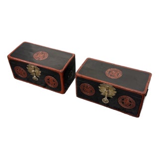 Korean Vintage Wedding Box/Dowry Chest, Pair For Sale