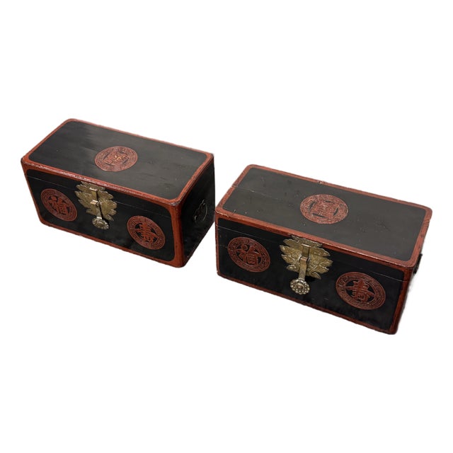 Korean Vintage Wedding Box/Dowry Chest, Pair For Sale