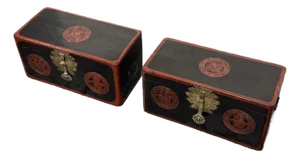 Korean Vintage Wedding Box/Dowry Chest, Pair