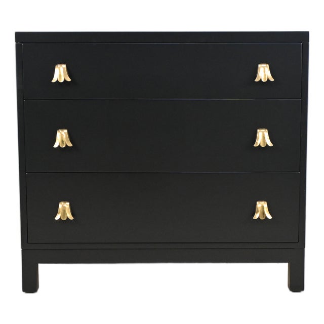 Robsjohn Gibbings for Widdicomb Black Lacquered Mid Century Modern Chest of Drawers For Sale