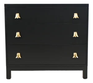 Robsjohn Gibbings for Widdicomb Black Lacquered Mid Century Modern Chest of Drawers
