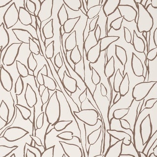 SAMPLE - Schumacher Solandra Vine Wallpaper In Brown For Sale
