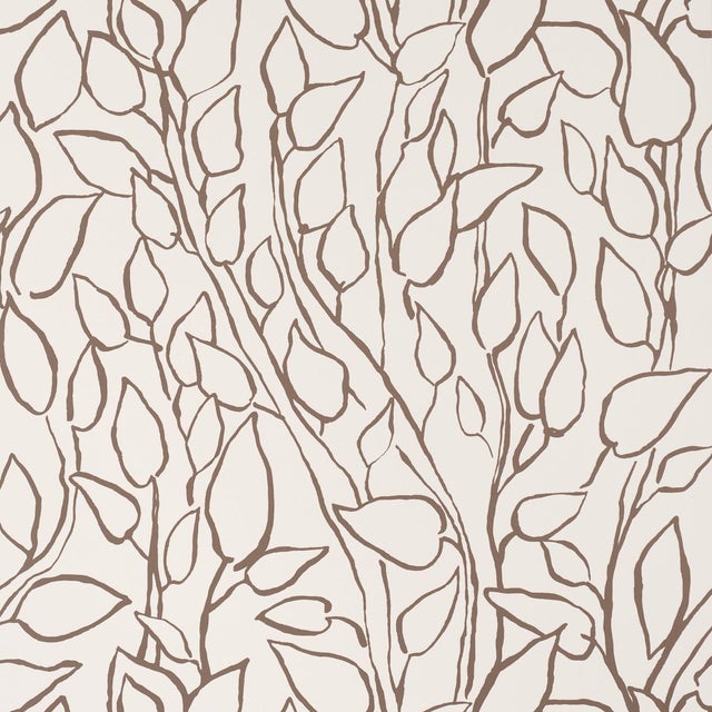 SAMPLE - Schumacher Solandra Vine Wallpaper In Brown For Sale