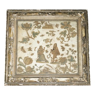 English Charles II Stumpwork Needlework Picture, 1650 For Sale