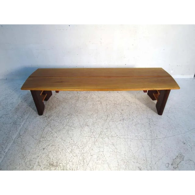 Wood Mid-Century Maple and Walnut Coffee Table For Sale - Image 7 of 9