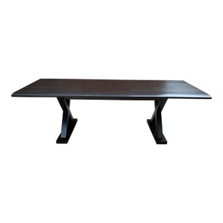 Christian Liaigre Modern Long Courrier Ebonized Oak Dining Table For Sale