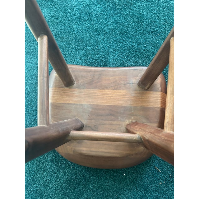 Organic Modernism Walnut Bar Stools- Set of 2 For Sale - Image 9 of 10