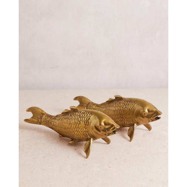 Metal 1960s Pair of Brass Koi Fish For Sale - Image 7 of 18