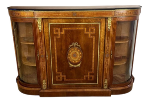 Antique Victorian Walnut Inlaid Credenza, 1860