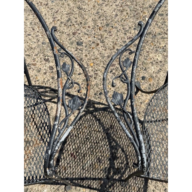 Mid 20th Century Mid 20th Century Salterini Style Wrought Iron Garden Patio Arm Chairs by Florentine Craft Studio For Sale - Image 5 of 13