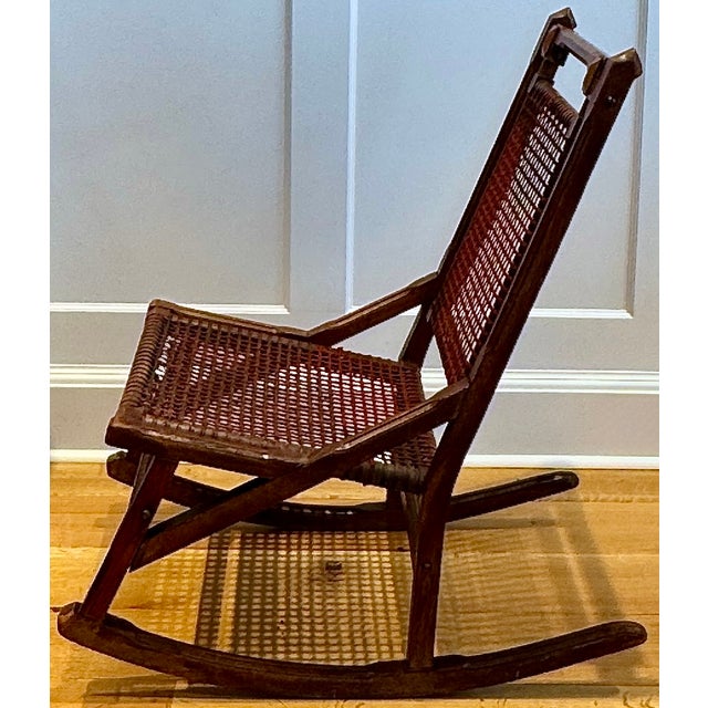Traditional George Hunzinger Aesthetic Movement Walnut Rocking Chair, Circa 1876 For Sale - Image 3 of 11