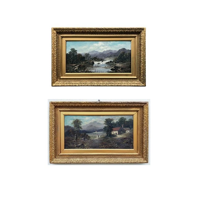 Frank Stone, Hilly Landscapes, 1800s, Oil on Canvases, Framed, Set of 2 For Sale - Image 18 of 18