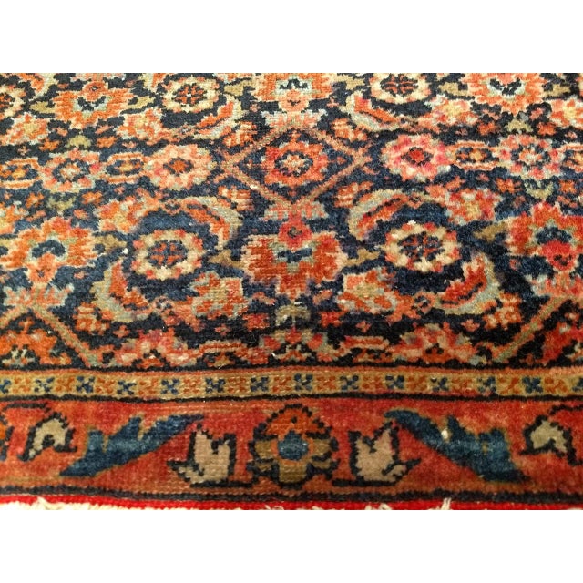 Persian Antique Persian Farahan Accent Rug, Hand-Knotted Wool, Allover Herati Pattern, Navy & Red, 2x3 For Sale - Image 3 of 10