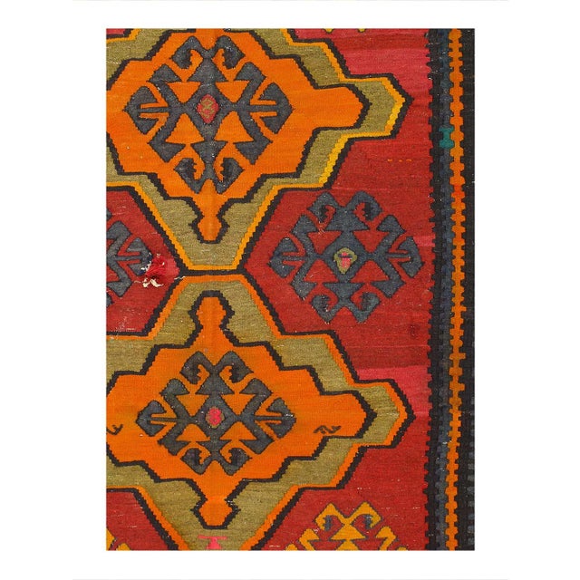 Vintage Kilim rug. Hand knotted. 100% Lamb’s wool and lamb’s wool pile. Flat weave. This collection complements any room...