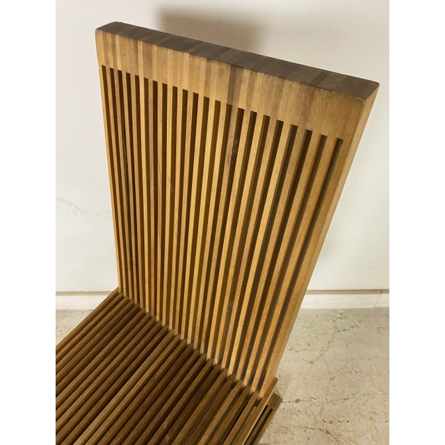 Mid 20th Century Brutalist Solid Wood Zig Zag Chair For Sale In Chicago - Image 6 of 9