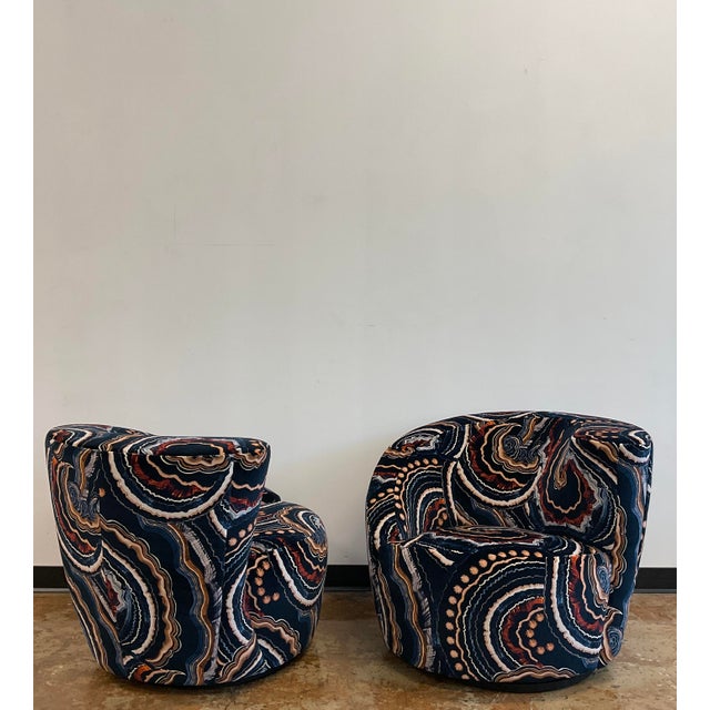 1980s Pair of Nautilus Swivel Chairs by Vladimir Kagan for Directional For Sale In Raleigh - Image 6 of 15