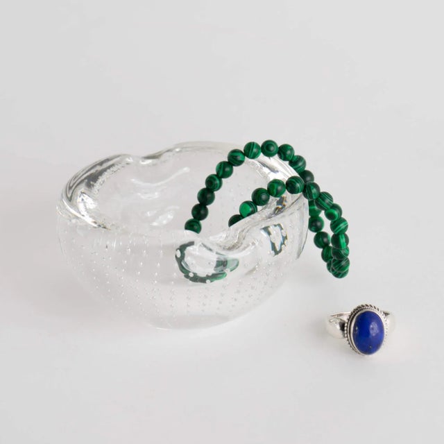 Mid-Century Modern Vintage Bubble Art Glass Ashtray - in the Style of Vicke Lindstrand For Sale - Image 3 of 8