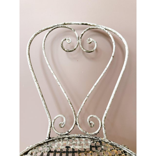 Antique French Wrought Iron Garden Chairs, 1920s, 1890s, Set of 6 For Sale - Image 3 of 4