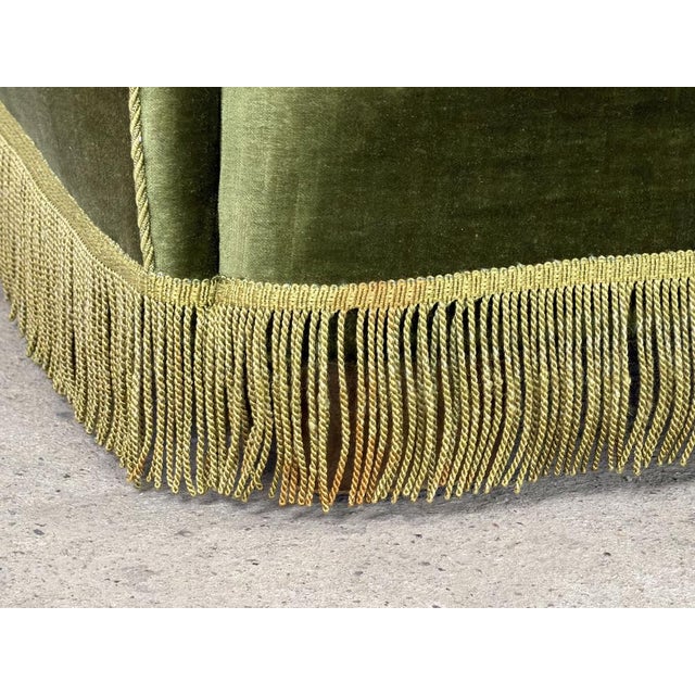 Mid-Century Modern Scandinavian Wingback Lounge Chair in Green Velvet, 1950s For Sale - Image 12 of 13