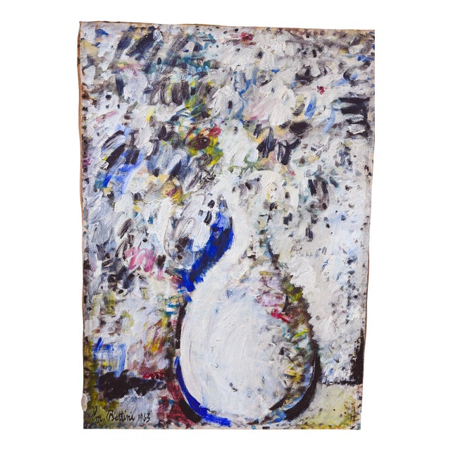 Emanuele Bettini, Vase of Flowers, 1963, Oil on Canvas For Sale