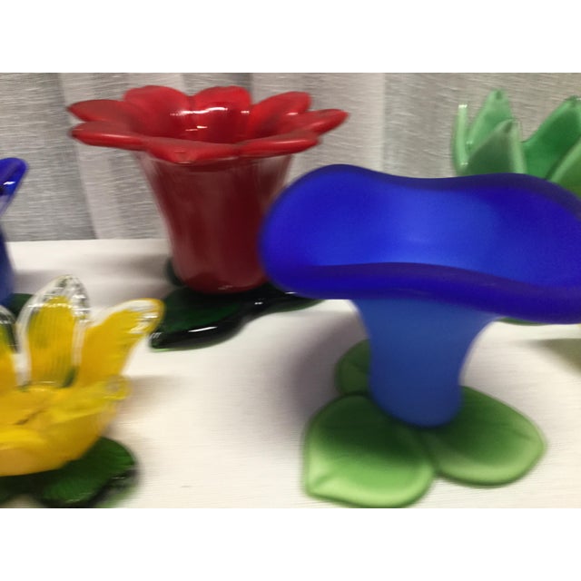 Vintage Italian Glass Flower Candle Holders Set of 6 Chairish