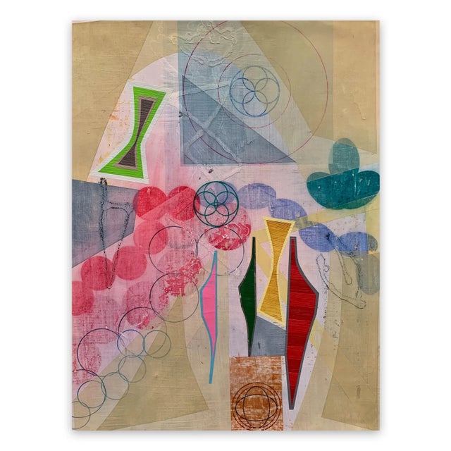 Contemporary Abstract Mixed Media on Paper Painting "Iterations (Procession)" by Michael Barringer For Sale - Image 4 of 4