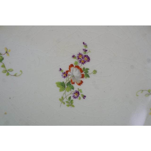 Early 20th Century Antique Coalport Kings Ware Scalloped Floral Compote Dish Shallow Bowl 12" For Sale - Image 5 of 13