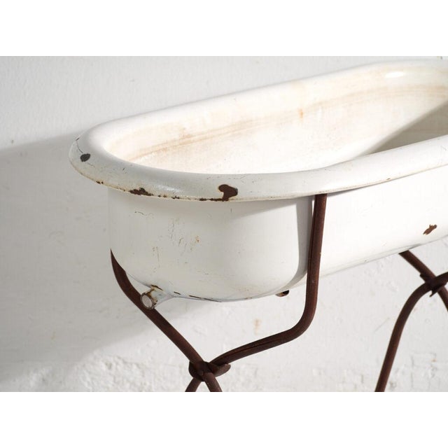 Bathtub in Enamelled Iron Central Europe, 1950 For Sale - Image 10 of 13