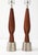 1960's mid-century modern chrome and walnut sculptural table lamps by Laurel Lamp Company, fully restored and newly...