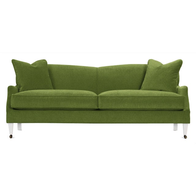 Casa Cosima Alcott Sofa, Green Velvet, Ivory Legs For Sale - Image 4 of 4