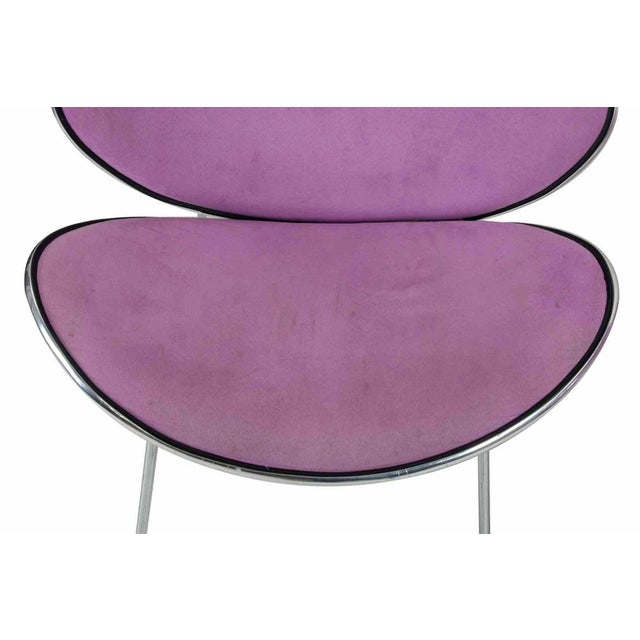 Vintage Italian Chairs, Chromed Metal Frame, White Microfibre, 1980s For Sale - Image 4 of 7