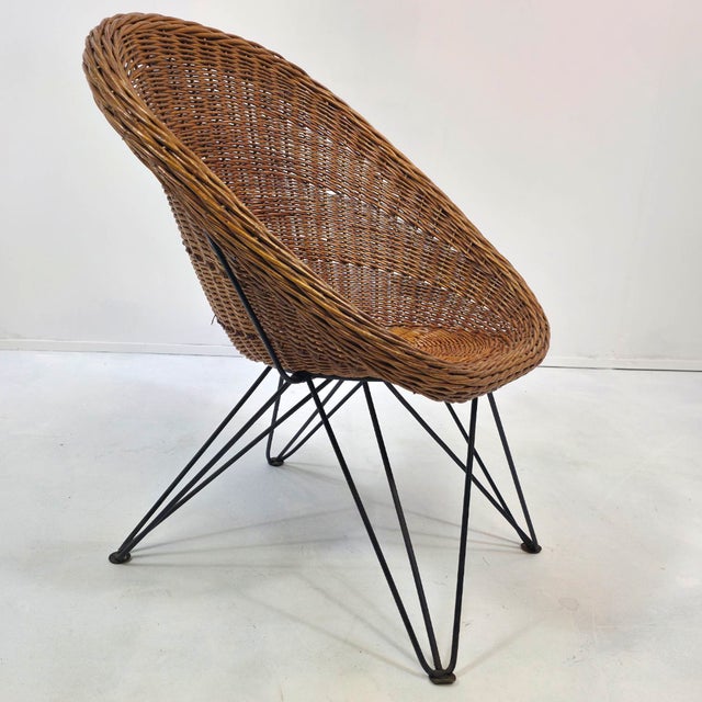 Dutch Rattan Chair by Teun Velthuizen for Urotan, 1950s For Sale - Image 9 of 9