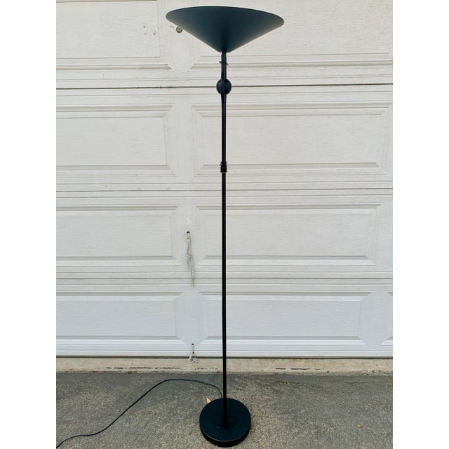 1980s Postmodern Black Floor Lamp For Sale - Image 5 of 6