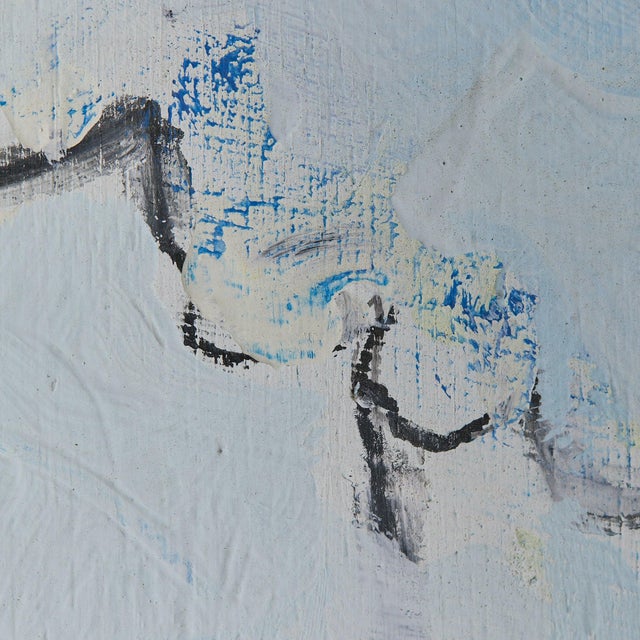 French Abstract Expressionist Acrylic Painting in Giltwood Frame, 1982 For Sale - Image 9 of 11