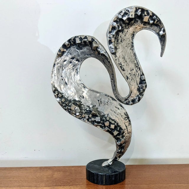 This brutalist abstract cast aluminum sculpture is perfect for a side table, wall unit, or your office. This piece is...