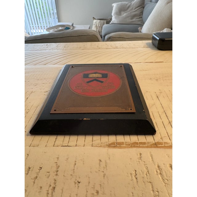Mid-Century Modern Ivy League Memorabilia Collectors Item Princeton University Wood Plaque in Latin Handmade Rare 1953 For Sale - Image 3 of 6
