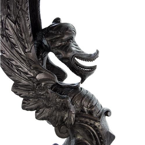 19th Century Gothic Syle Carved Dragon Pedestal Table For Sale - Image 6 of 8