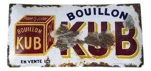 Curved Enamel Plaque from Kubor, 1930s