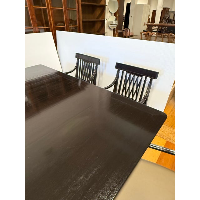 Rose Tarlow Pickwick Table + Set of Six Pope Arm Chairs, Set For Sale - Image 10 of 12