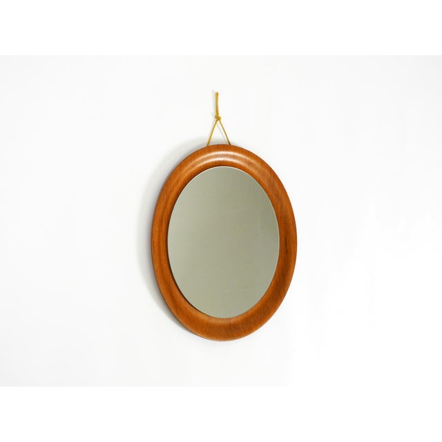 Mid-Century Modern Mid-Century Modern Round Teak Wall Mirror by Ary Fanerprodukter Nybro, Sweden, 1960s For Sale - Image 3 of 13