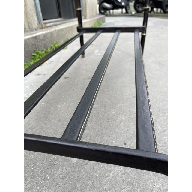 Stitched Leather Cocktail Table by Jacques Adnet, 1950s For Sale - Image 14 of 16