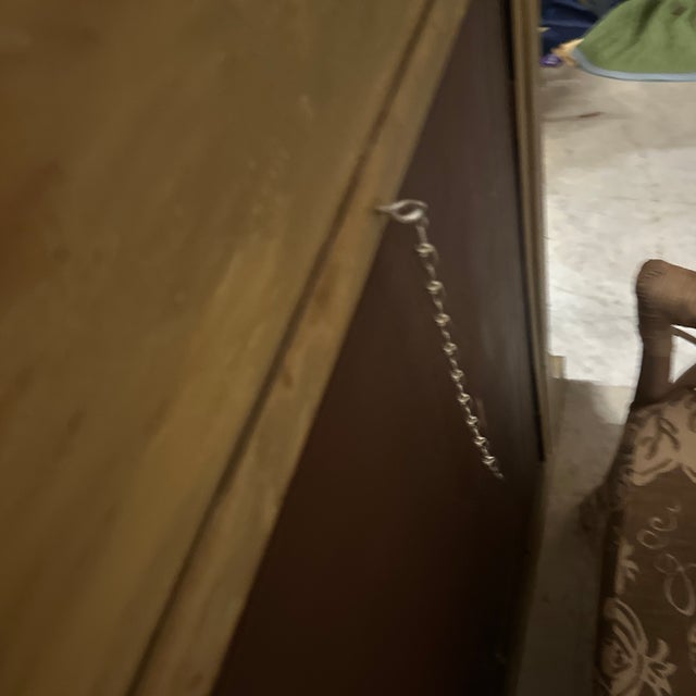 Gray Large Vintage Table Mirror With Blue and Gold Accents For Sale - Image 8 of 8