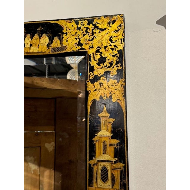 Chinoiserie English Chinoiserie Lacquered Mirrors For Sale - Image 3 of 8