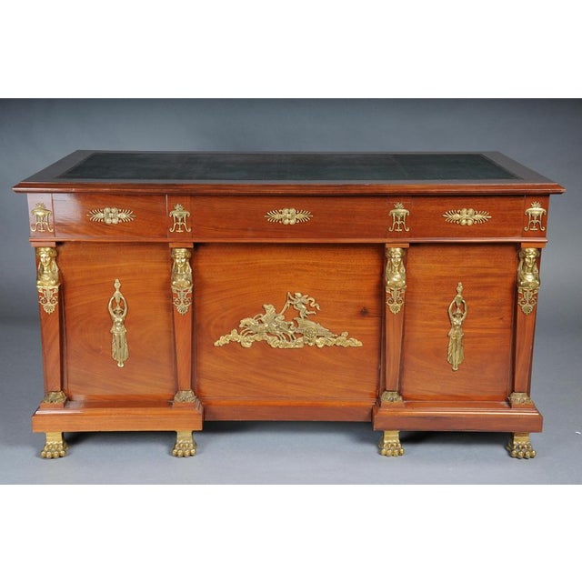 Royal Empire Desk in Gilt Bronze, 19th Century For Sale - Image 14 of 18