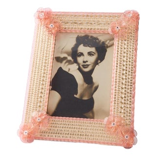 Large Murano Flower Picture Frame For Sale